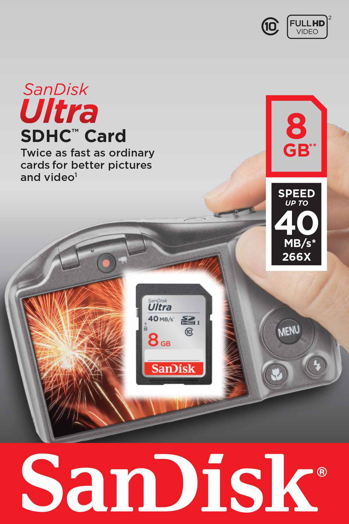 Memory Ultra Sdhc 8gb 40 Mbs Class 10 Sandisk